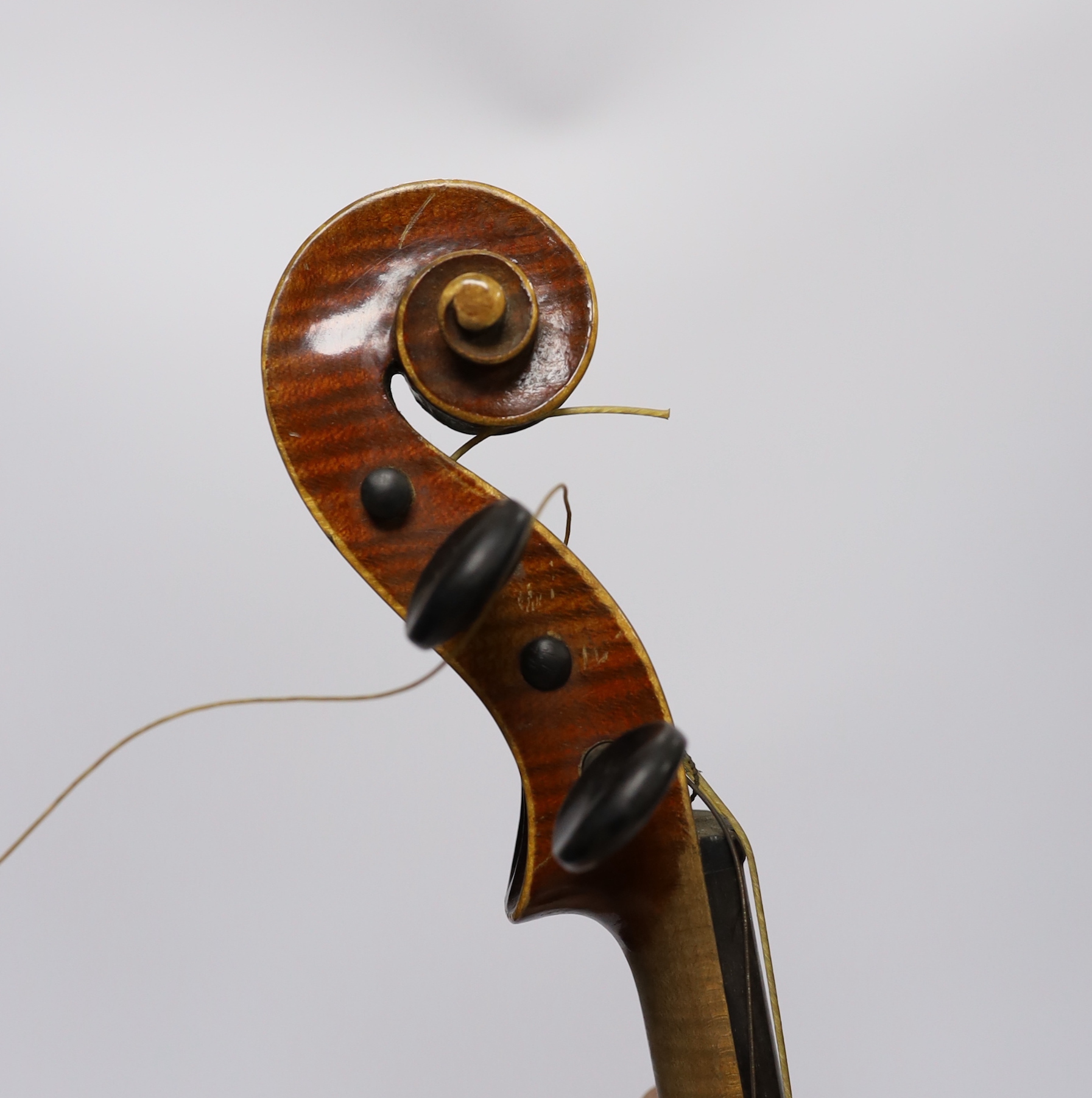 A cased early 20th century German violin